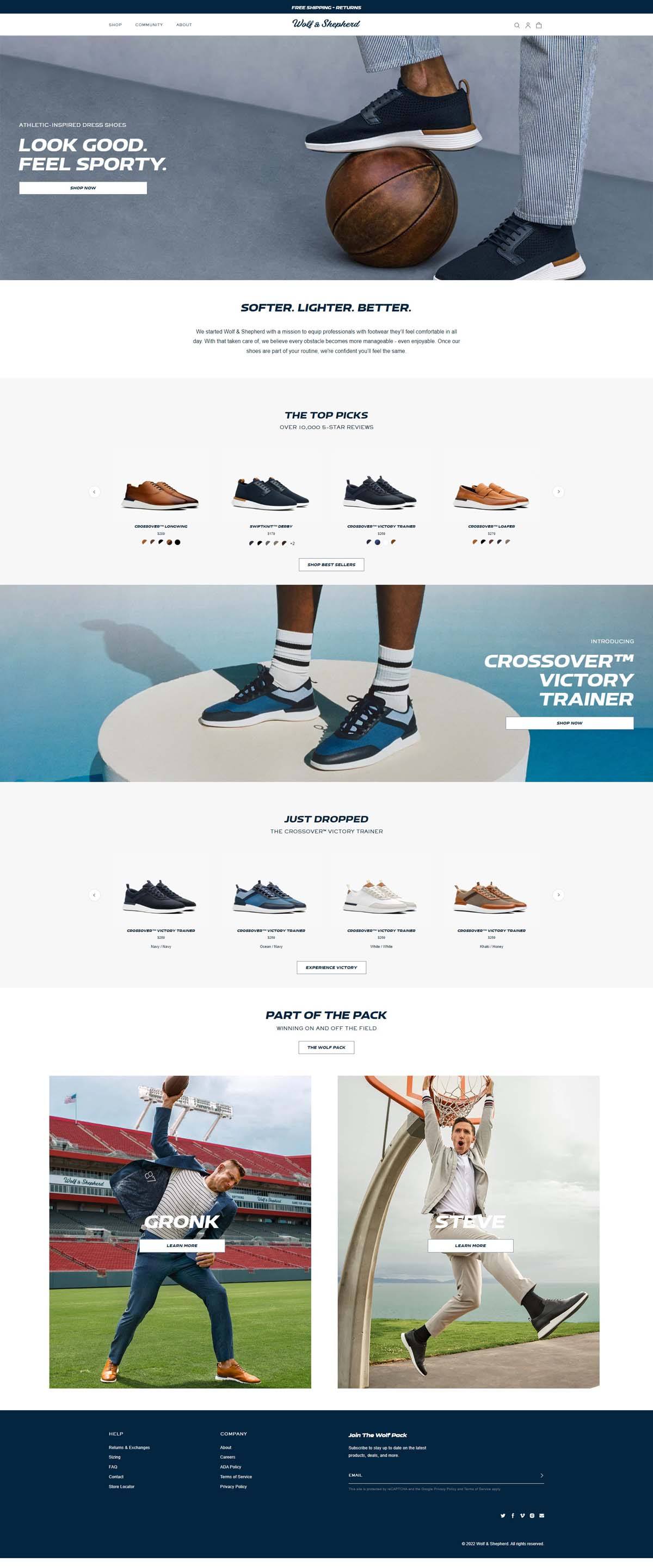 eCommerce website: Wolf & Shepherd