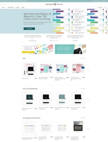 eCommerce website: Archer & Olive