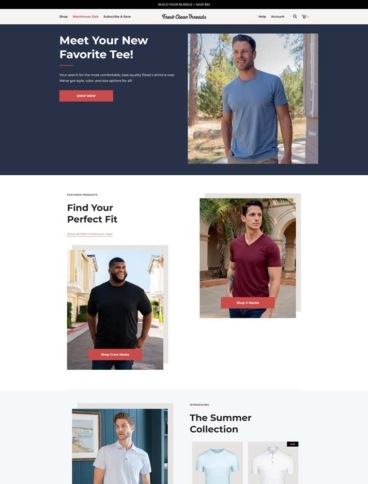 eCommerce website: Fresh Clean Threads