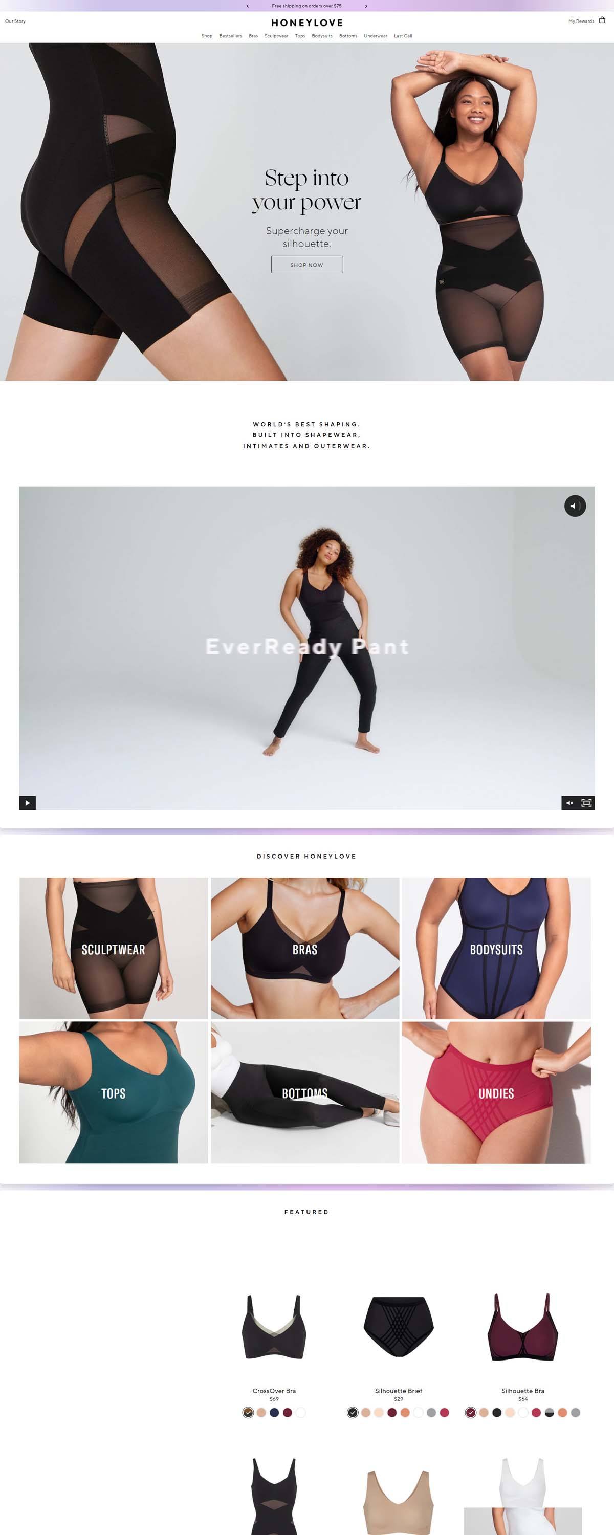 eCommerce website: Honeylove