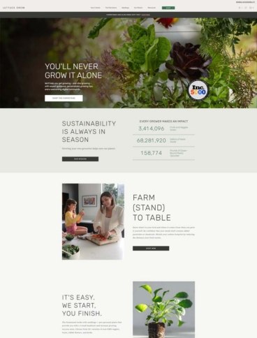eCommerce website: Lettuce Grow
