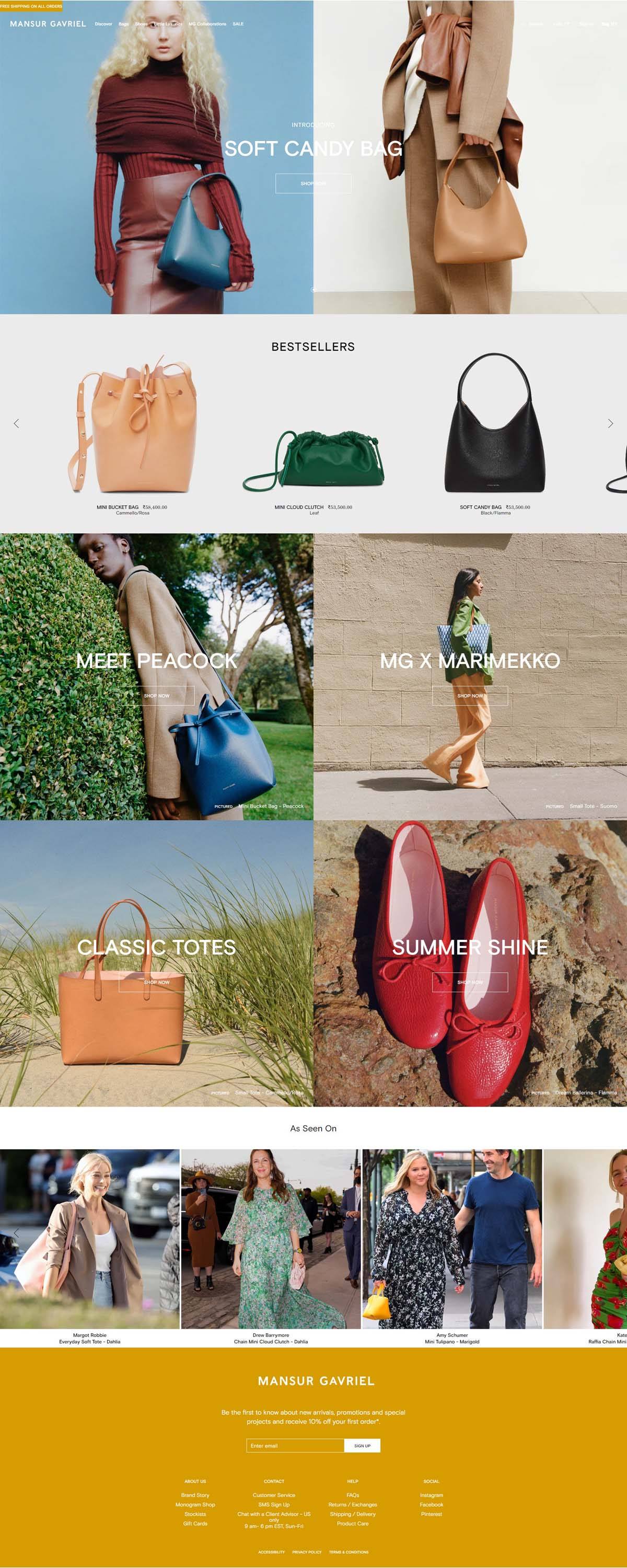 eCommerce website: Mansur Gavriel