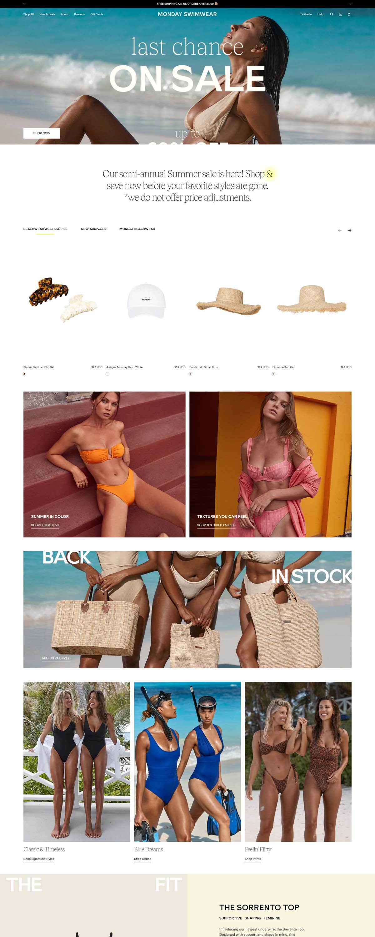 eCommerce website: Monday Swimwear