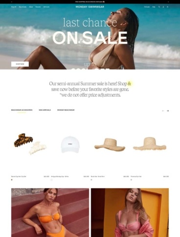 eCommerce website: Monday Swimwear