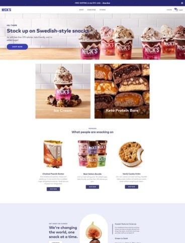 eCommerce website: Nick’s Ice Creams