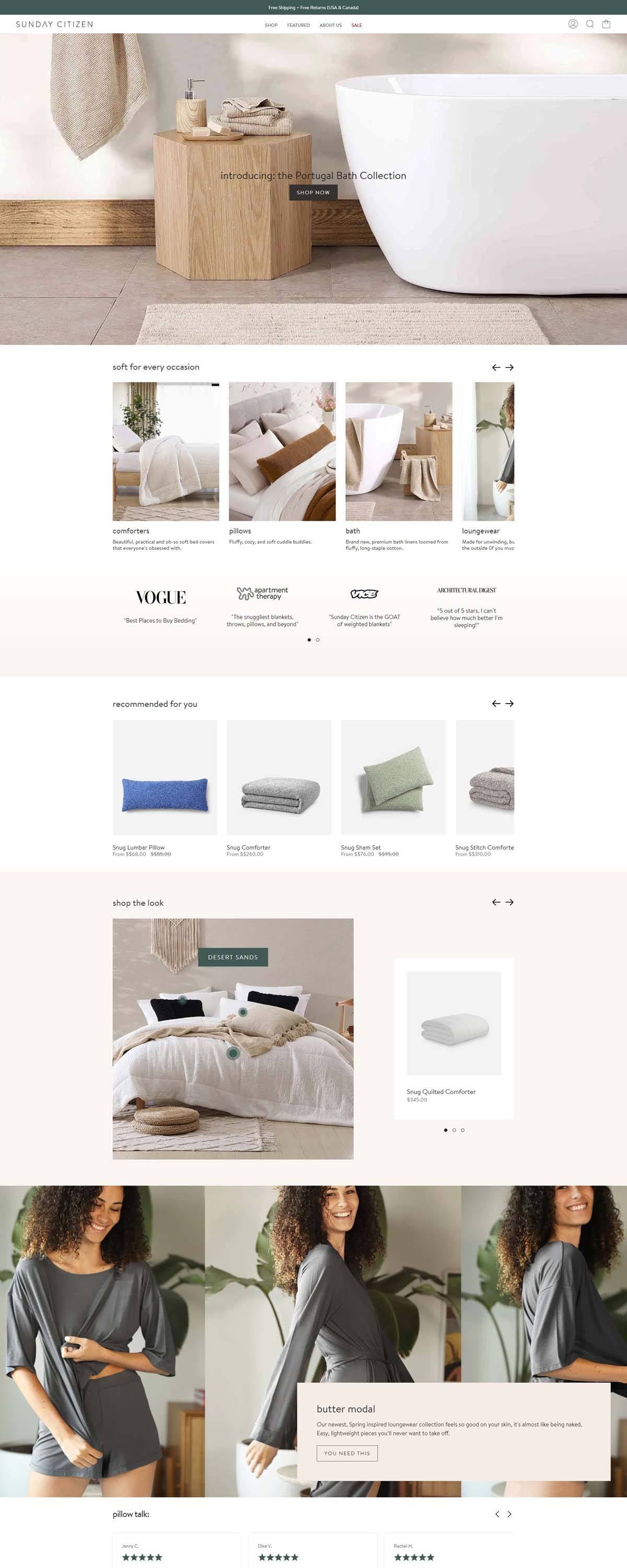 eCommerce website: Sunday Citizen