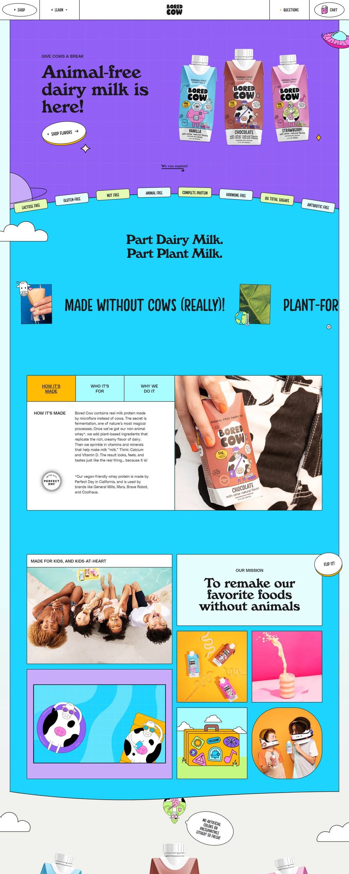 eCommerce website: Bored Cow