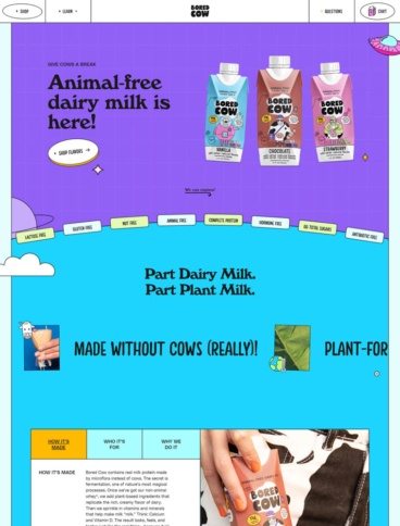 eCommerce website: Bored Cow