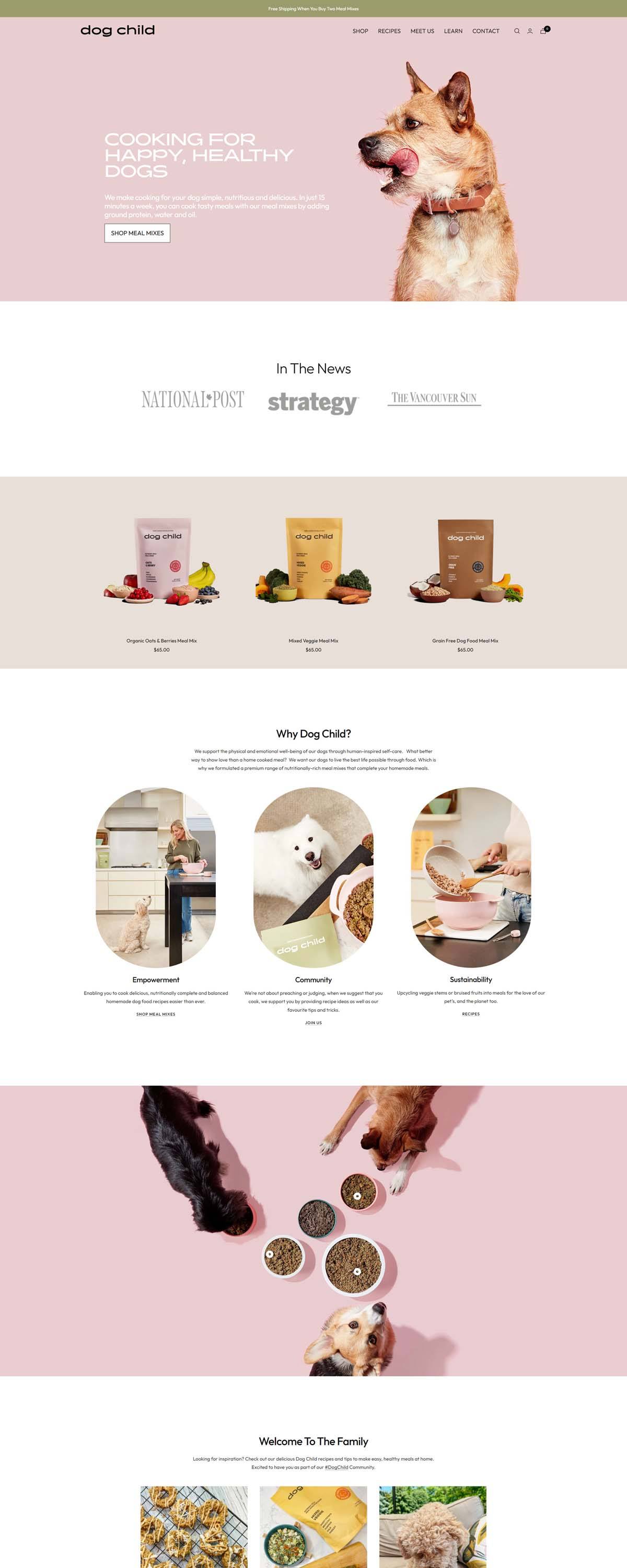 eCommerce website: Dog Child