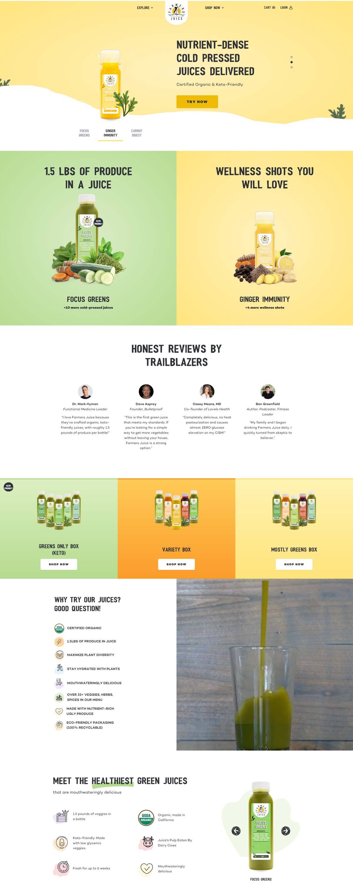 eCommerce website: Farmers Juice