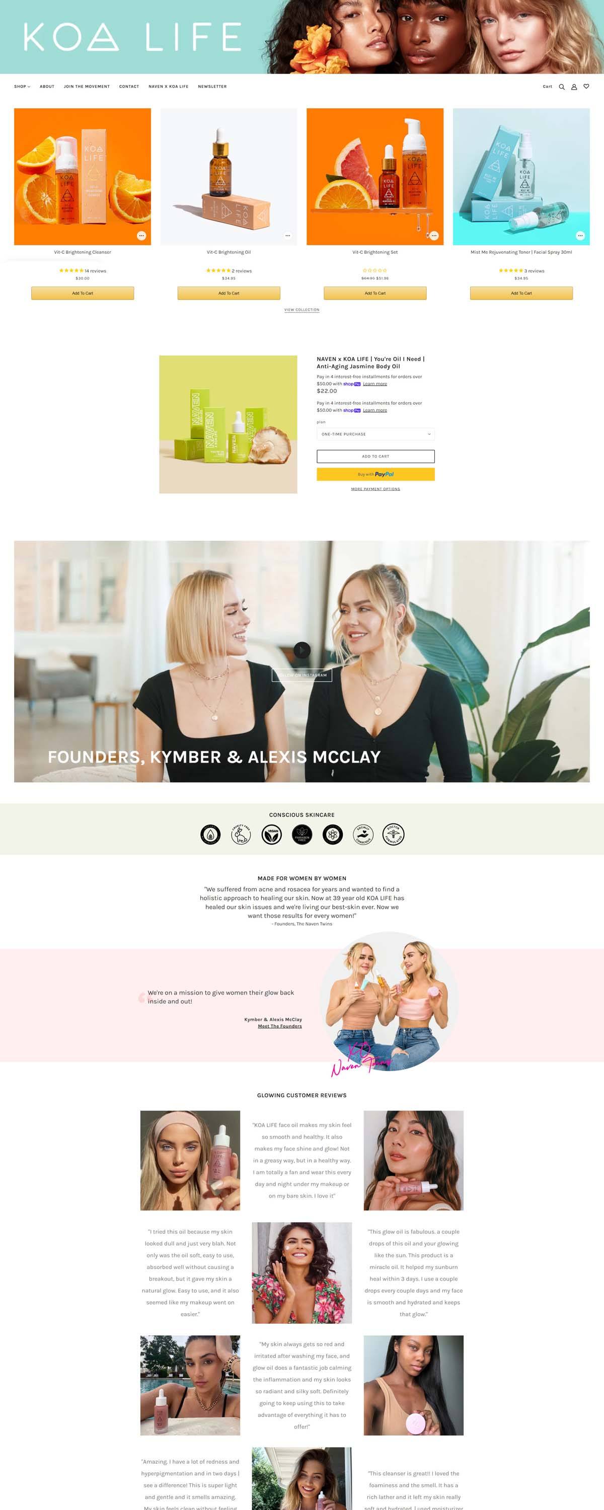 eCommerce website: KOA LIFE