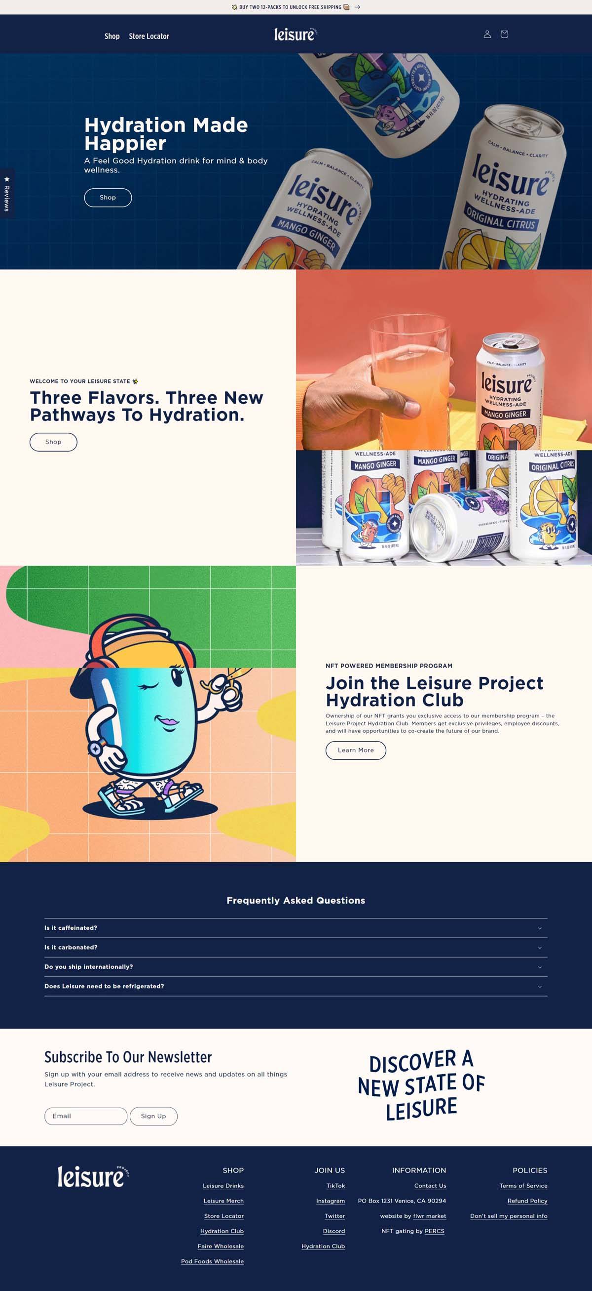 eCommerce website: Leisure Project