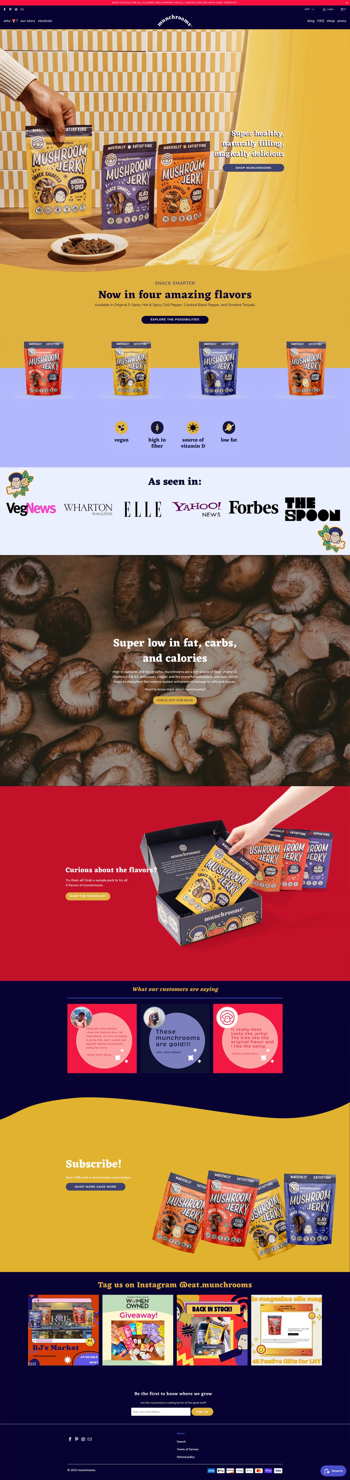 eCommerce website: munchrooms