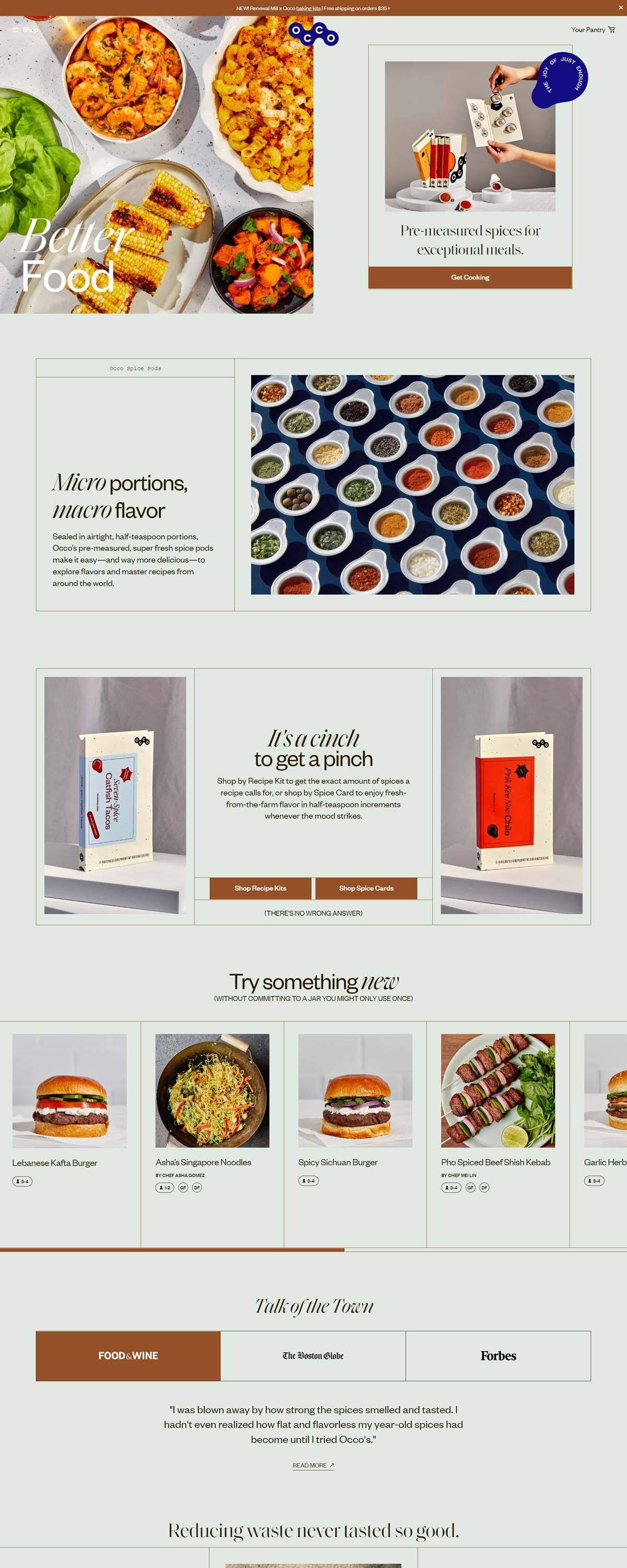 eCommerce website: Occo Spices