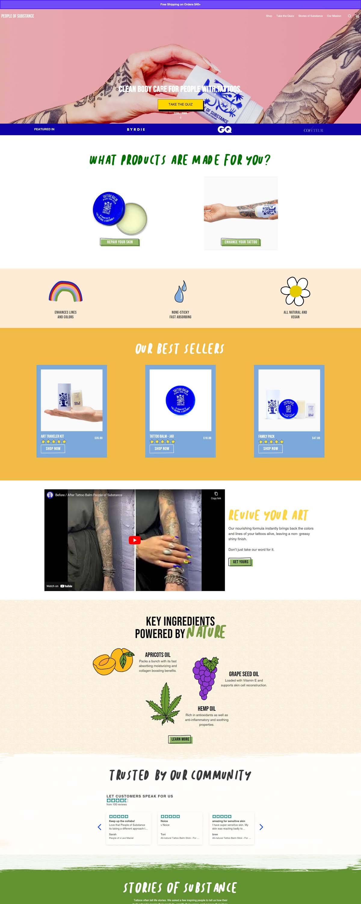 eCommerce website: People of Substance