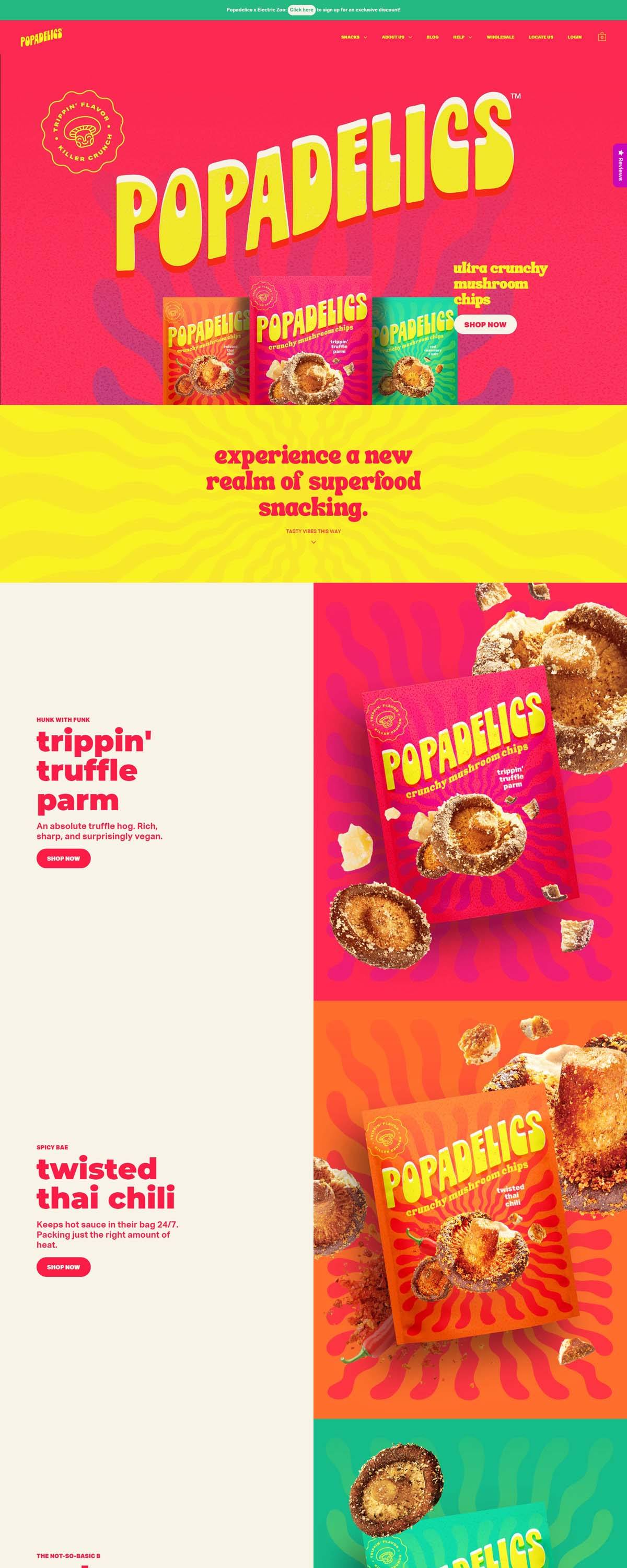 eCommerce website: Popadelics