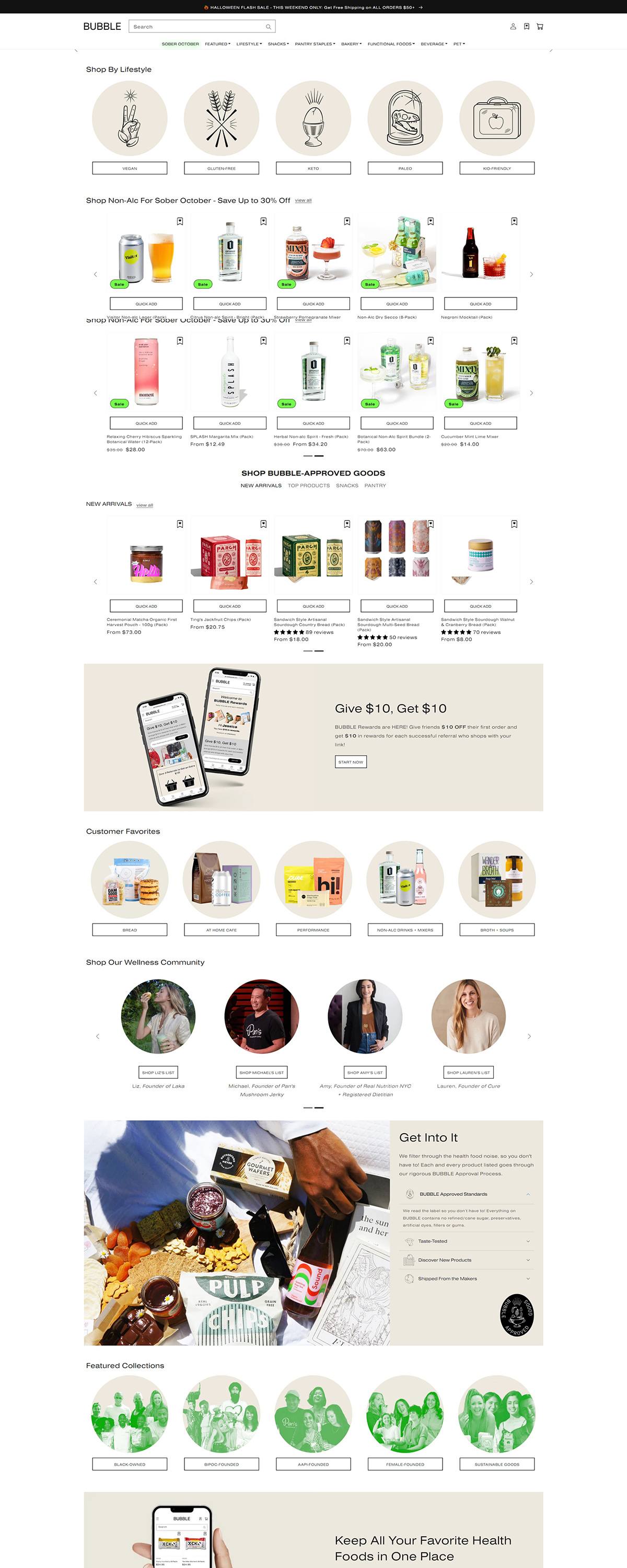 eCommerce website: Bubble Goods