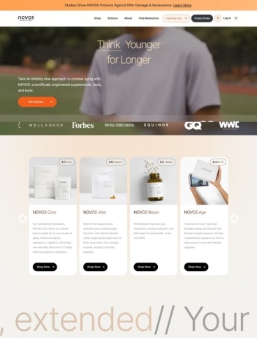 eCommerce website: NOVOS