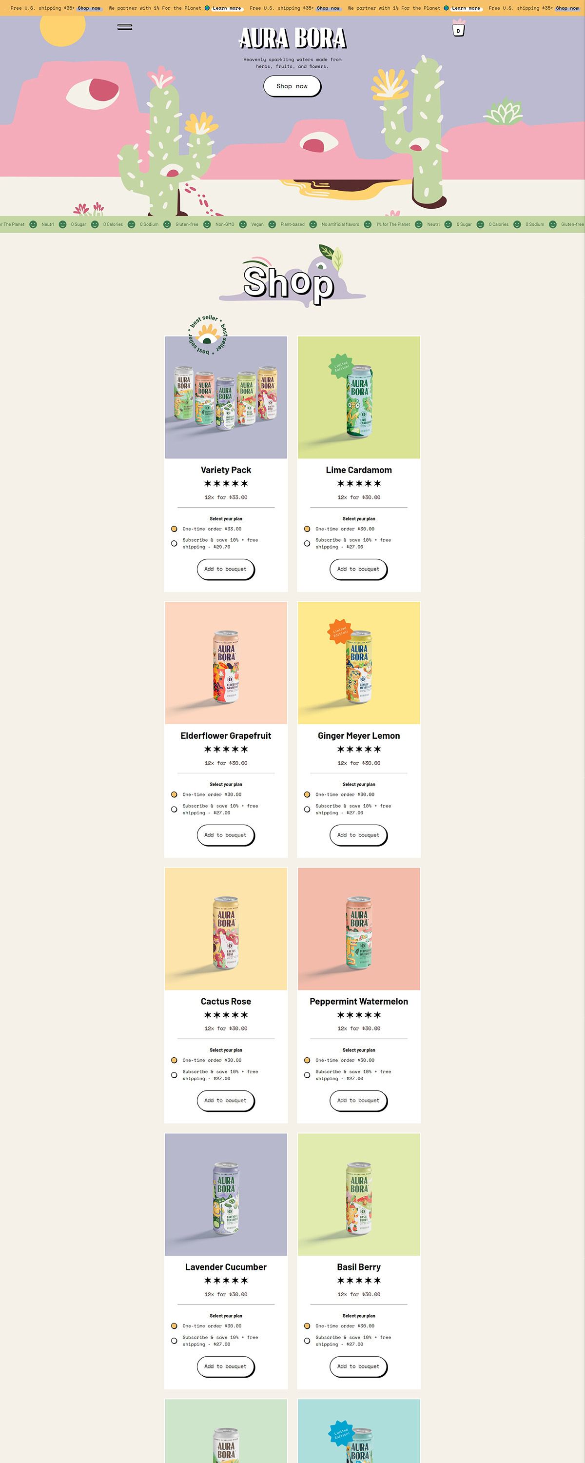 eCommerce website: Aura Bora