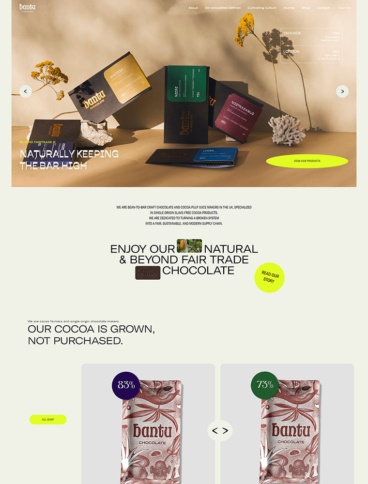 eCommerce website: Bantu Chocolate
