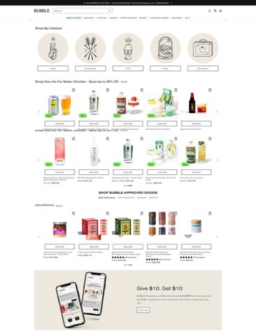 eCommerce website: Bubble Goods