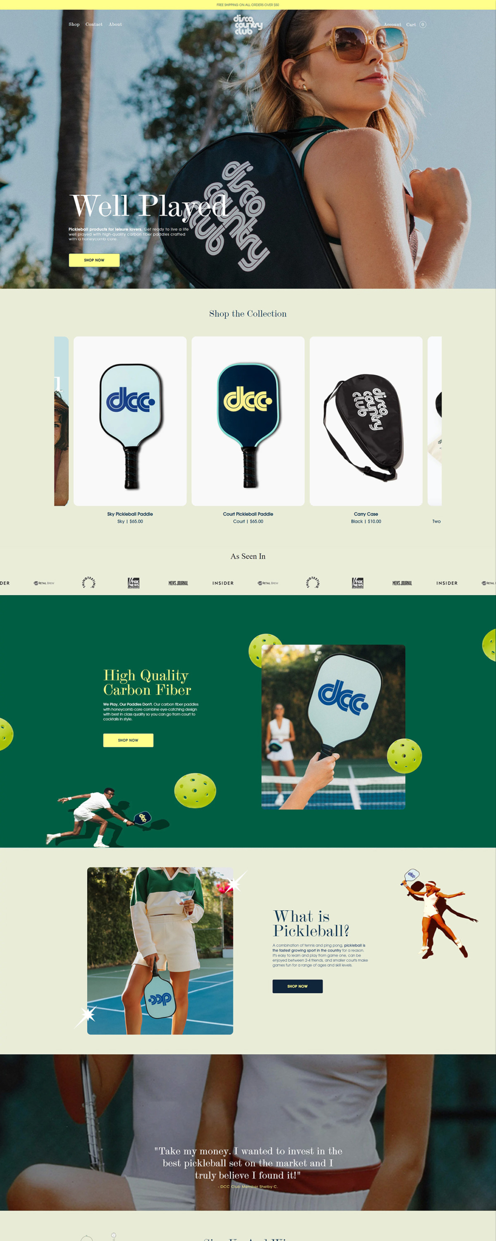 eCommerce website: Disco Country Club
