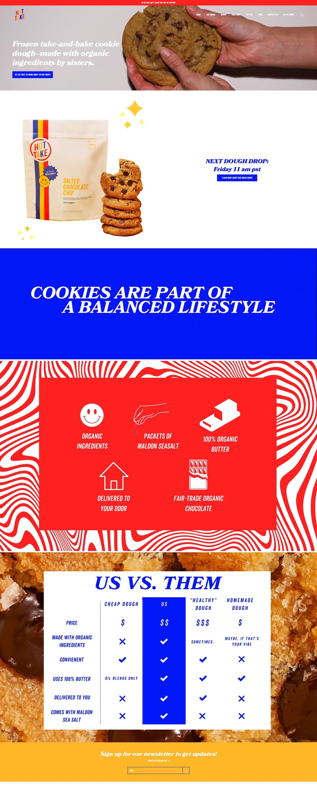 eCommerce website: Hot Take Dough