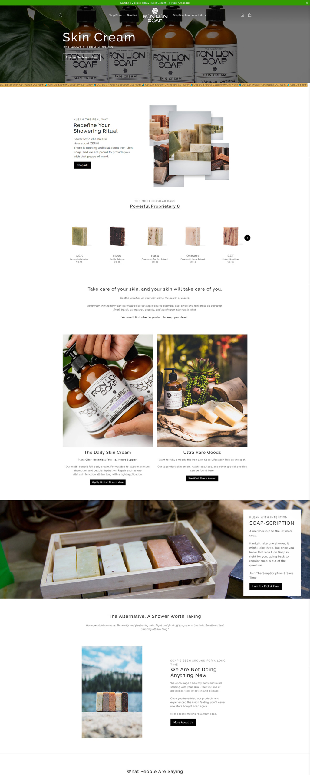 eCommerce website: Iron Lion Soap