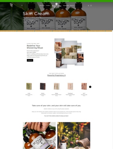 eCommerce website: Iron Lion Soap