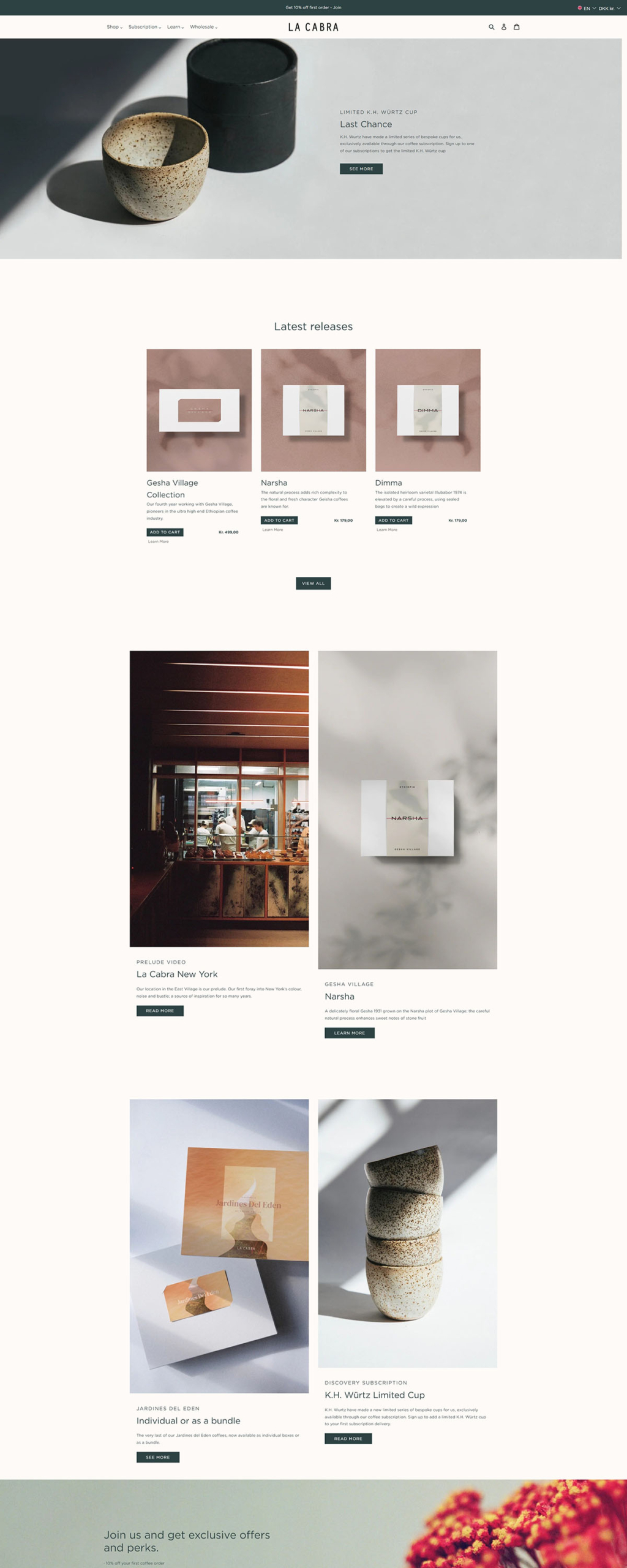eCommerce website: La Cabra