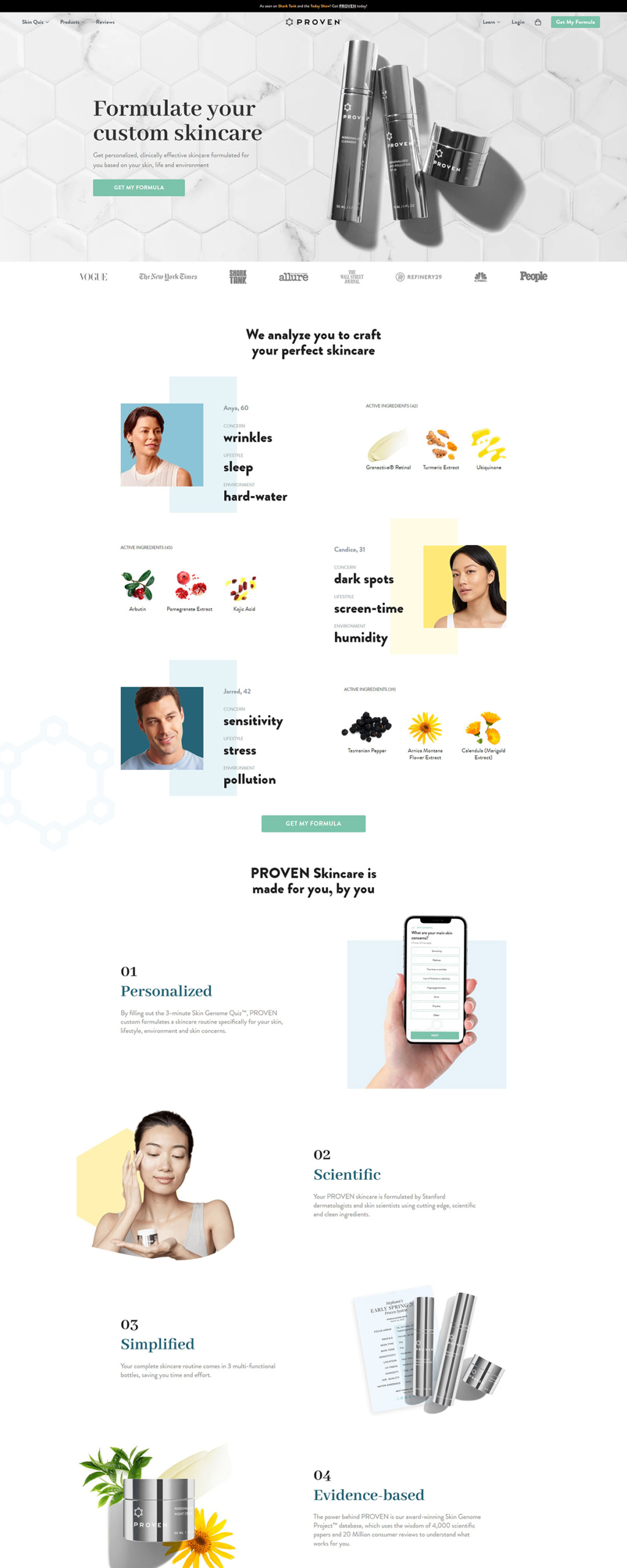 eCommerce website: Proven Skincare