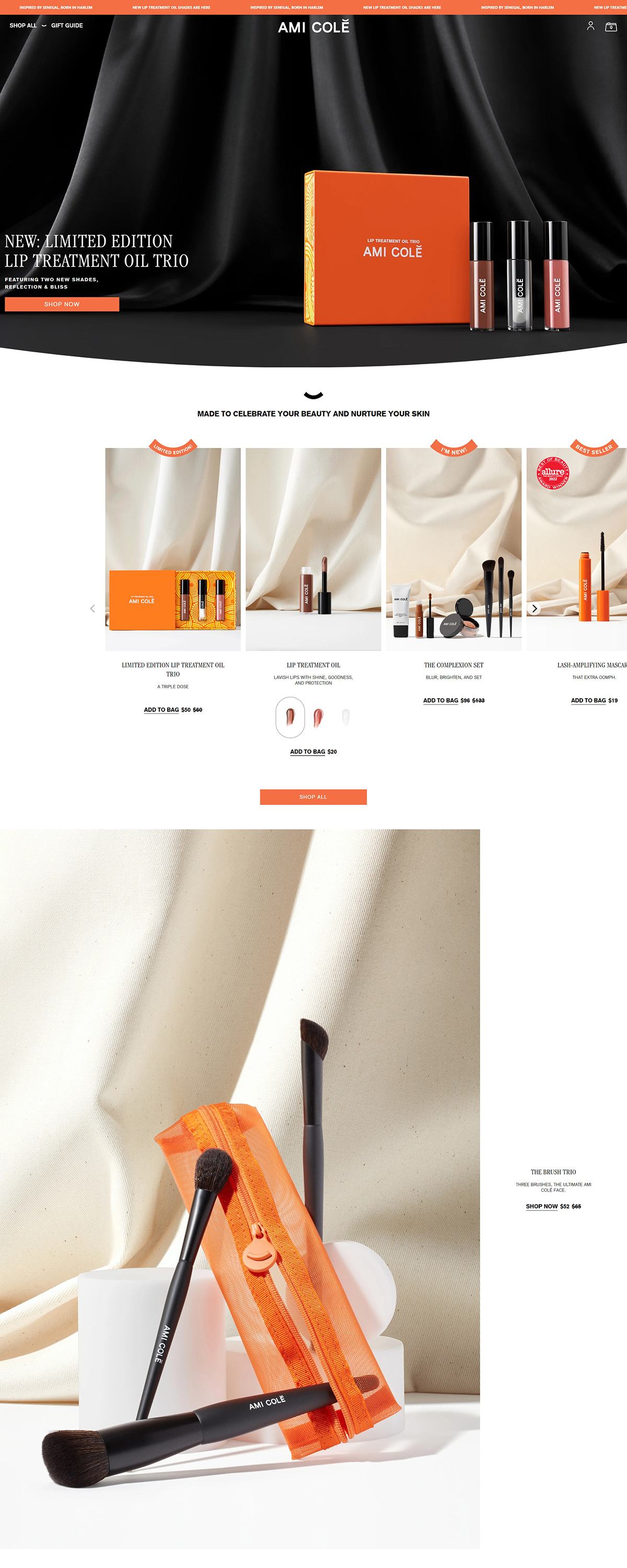 eCommerce website: Ami Cole