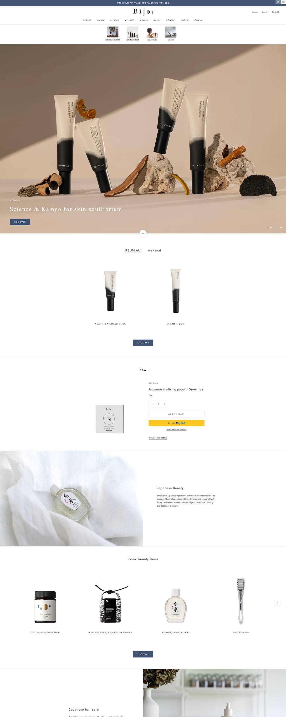 eCommerce website: Bijo;