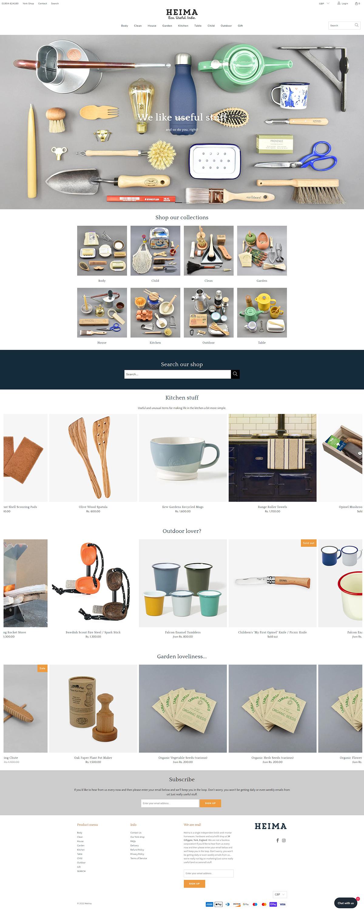 eCommerce website: HEIMA
