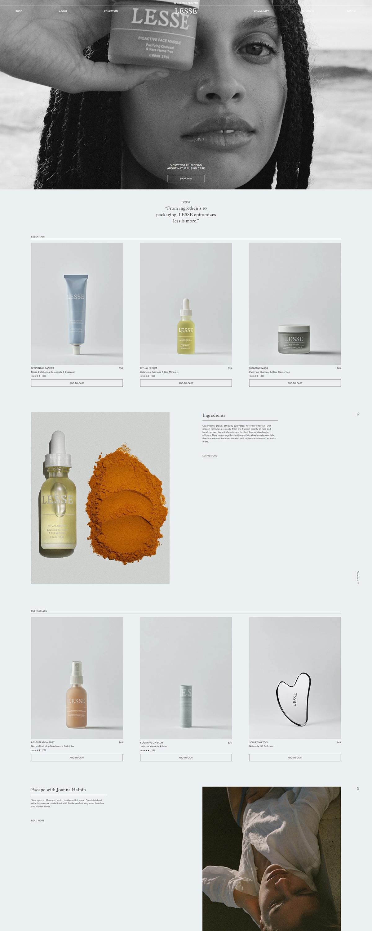 eCommerce website: Lesse