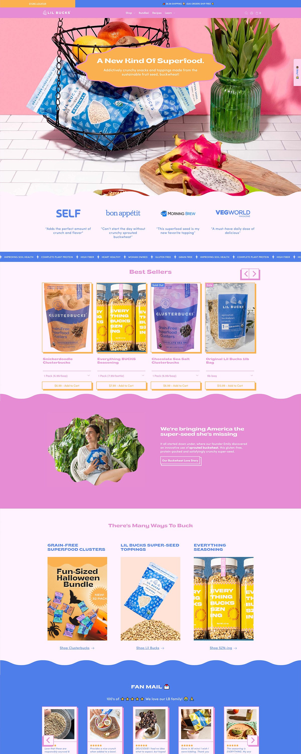 eCommerce website: Lil Bucks