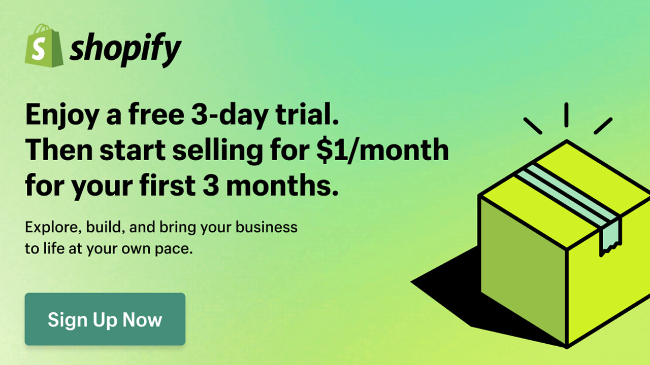 shopify first one dollar promo 3 months