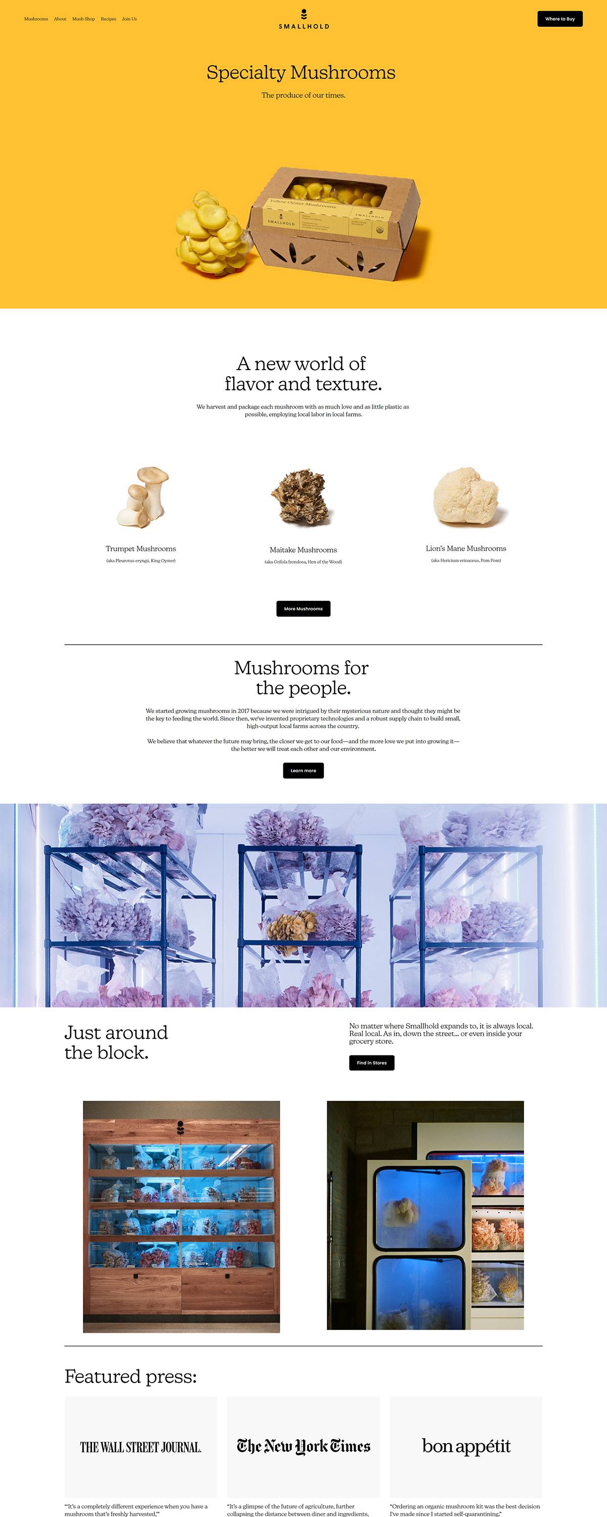 eCommerce website: Smallhold