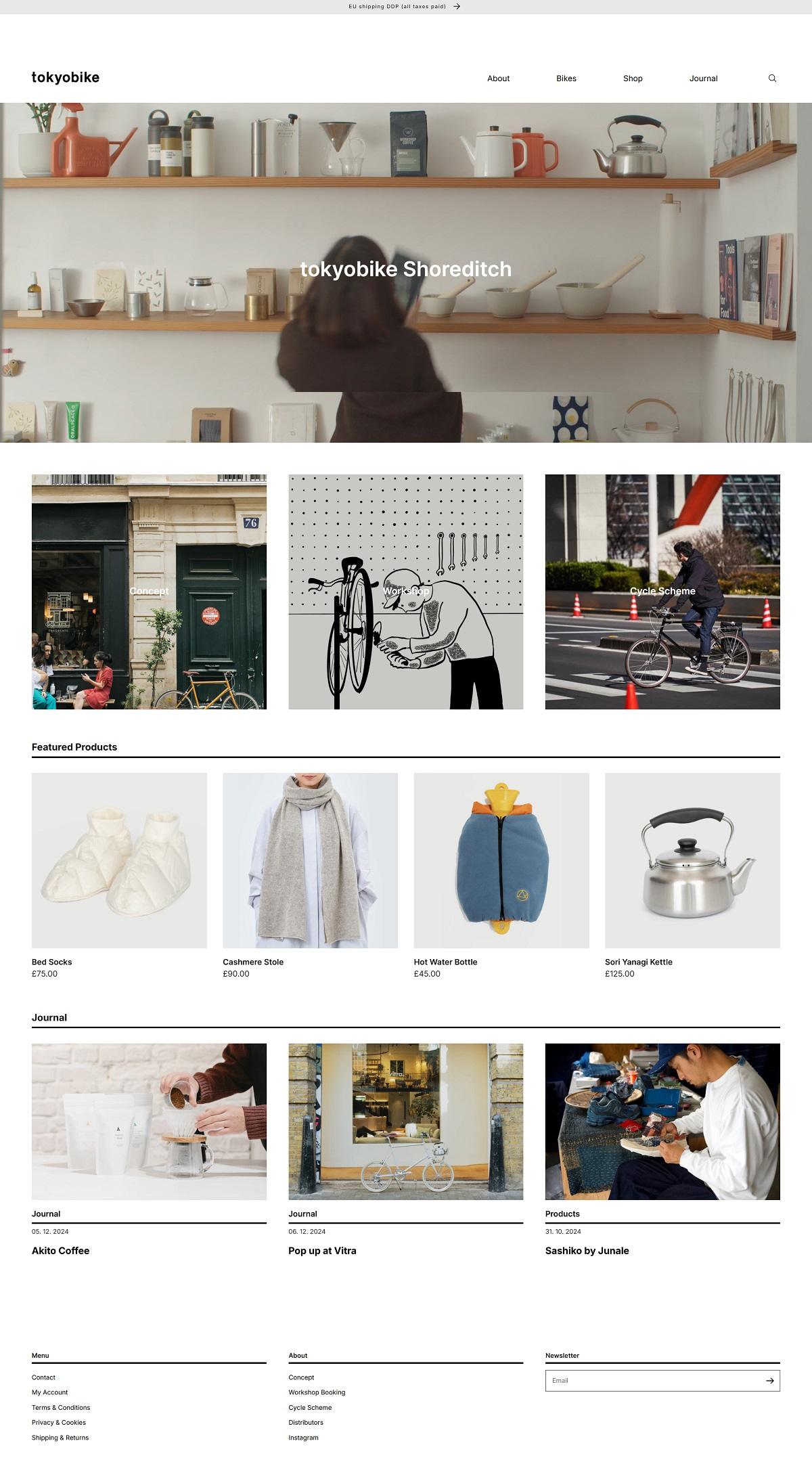 eCommerce website: tokyobike