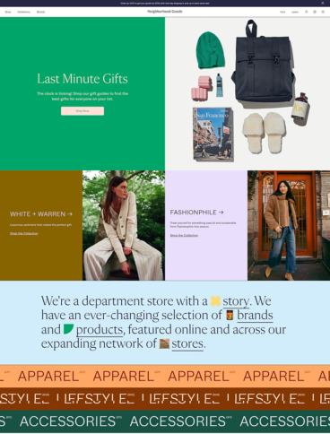 eCommerce website: Neighborhood Goods