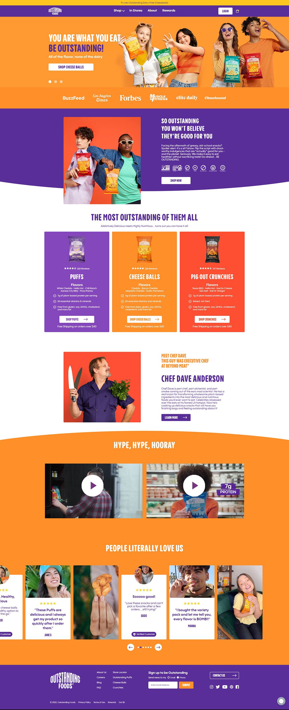 eCommerce website: Outstanding Foods