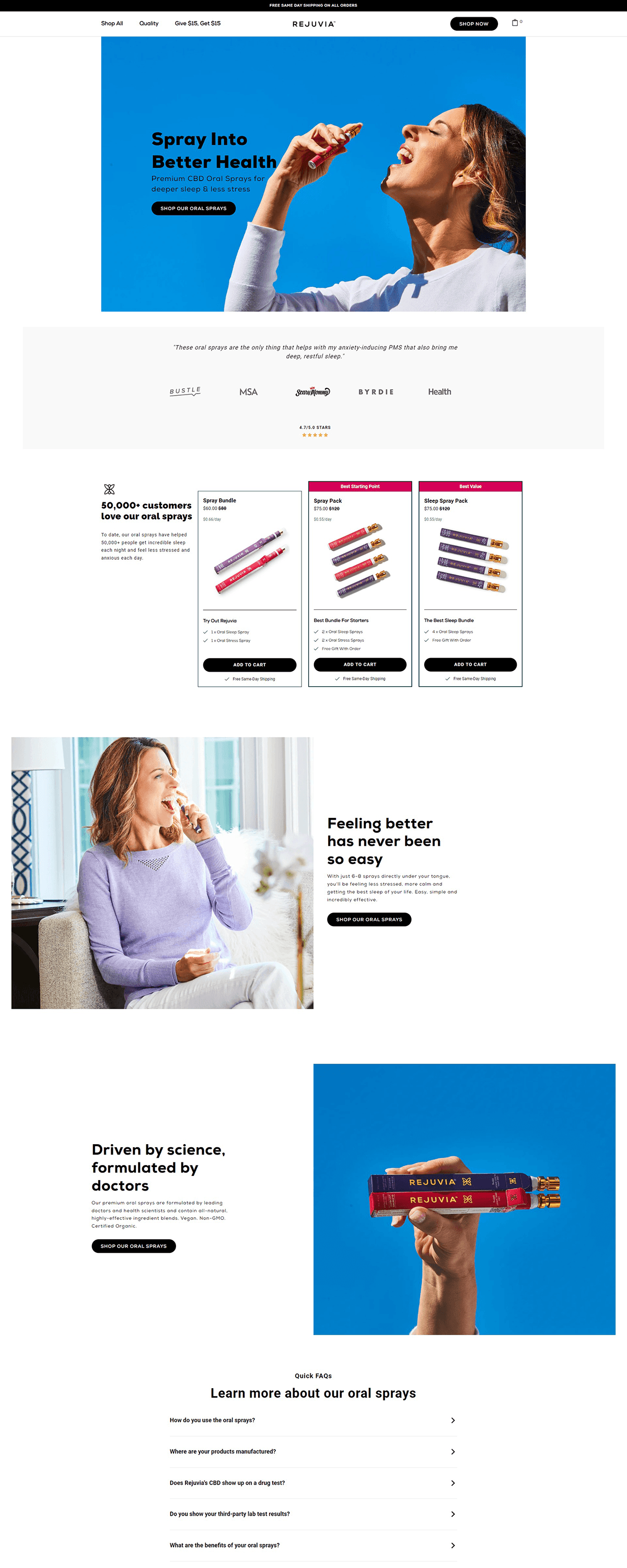 eCommerce website: Rejuvia