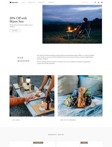 eCommerce website: Snow Peak