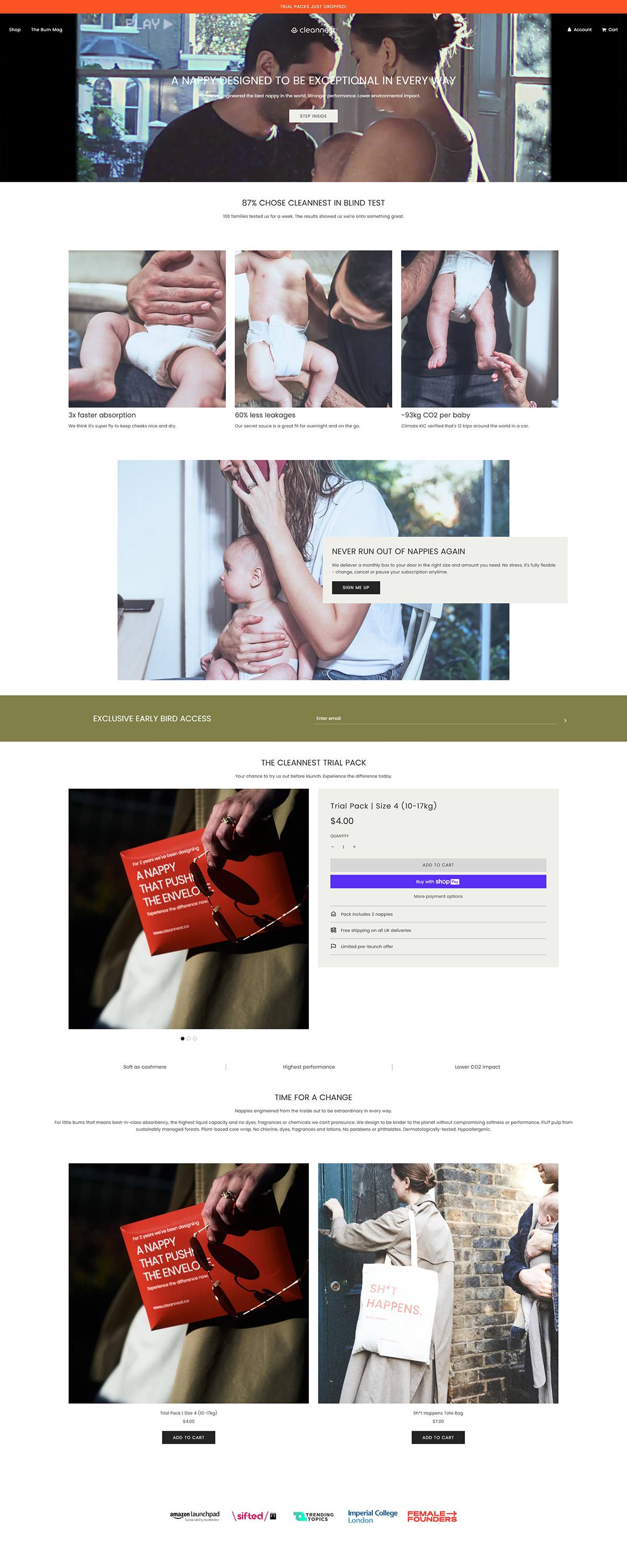 eCommerce website: Cleannest