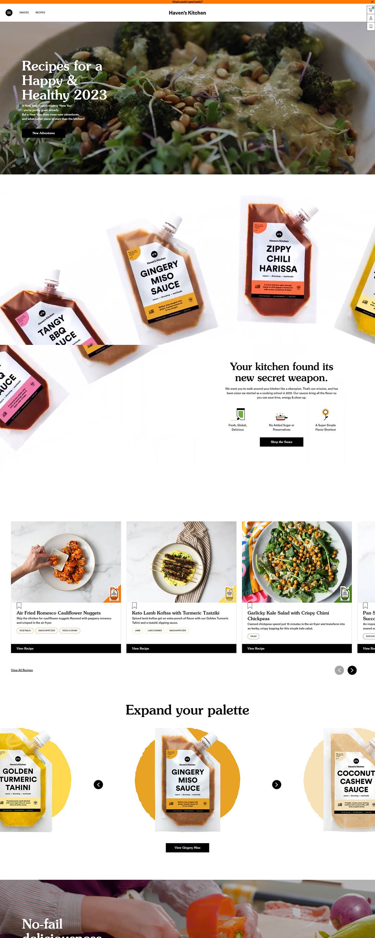 eCommerce website: Haven’s Kitchen