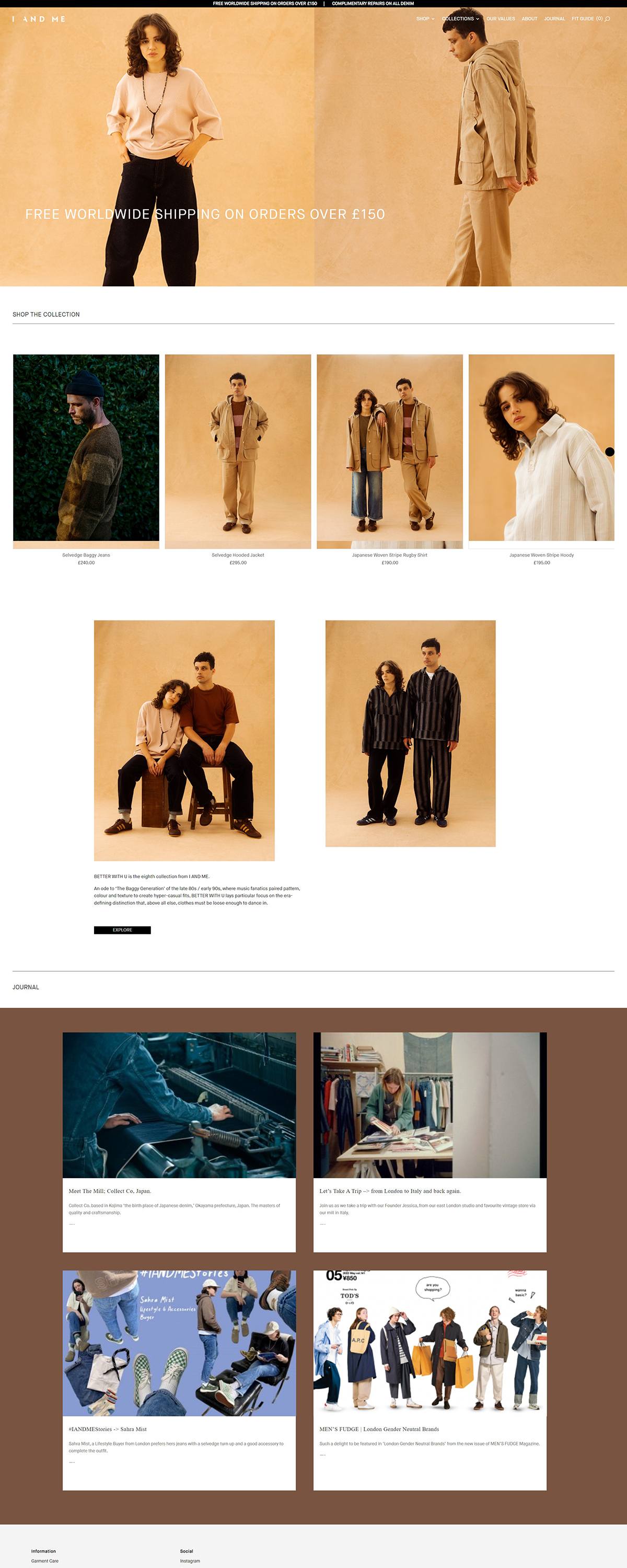 eCommerce website: I AND ME