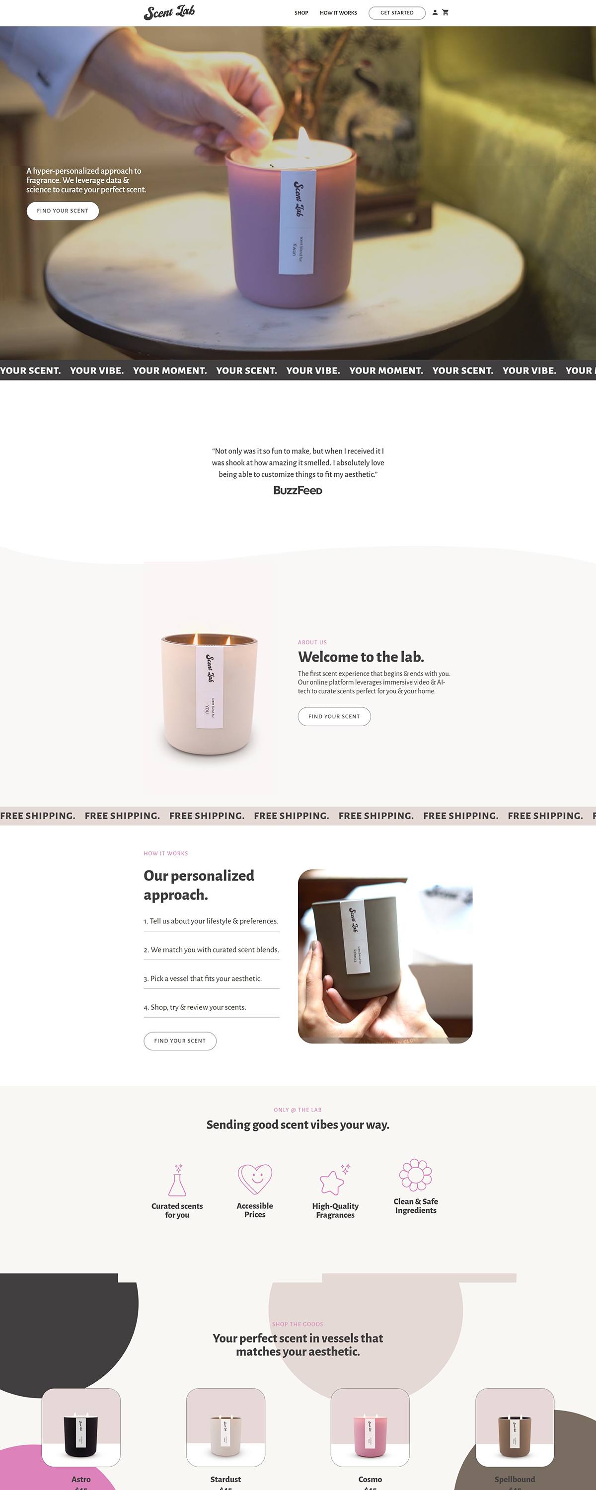 eCommerce website: Scent Lab