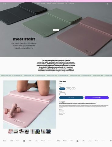 eCommerce website: Stakt