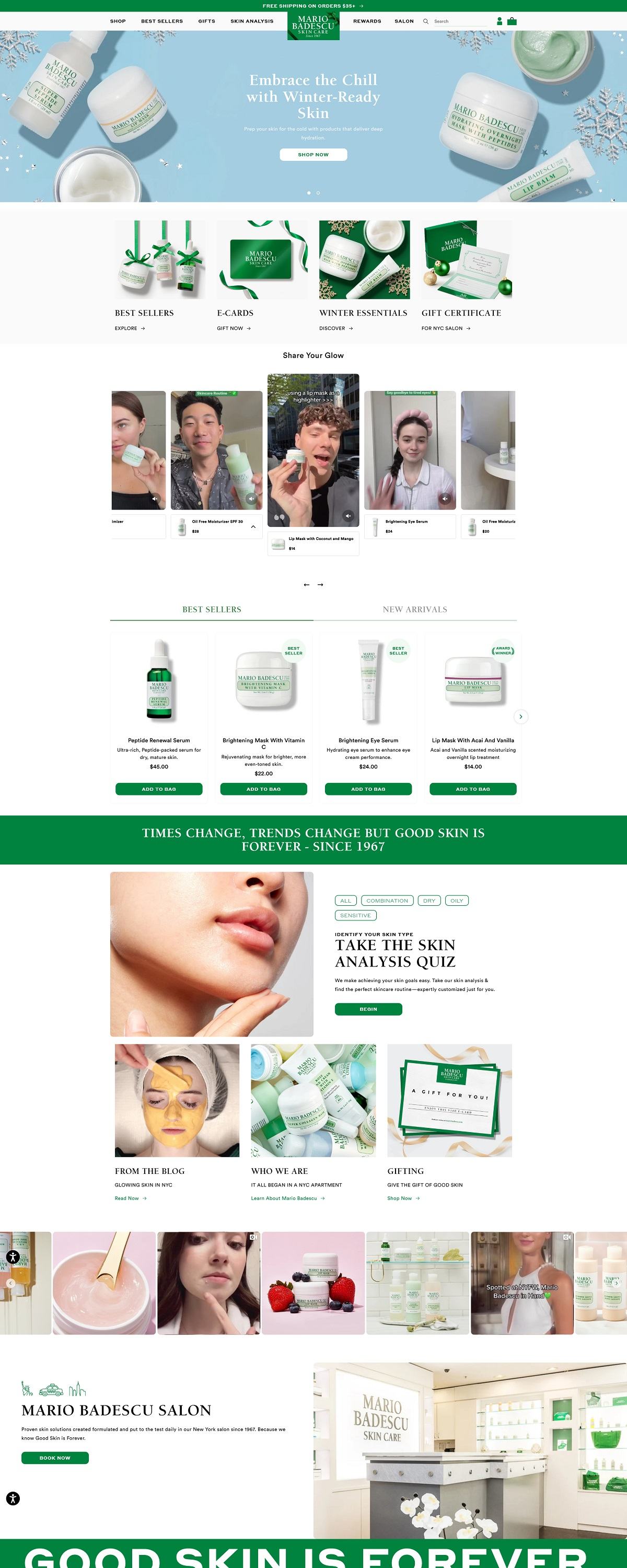 eCommerce website: Mario Badescu