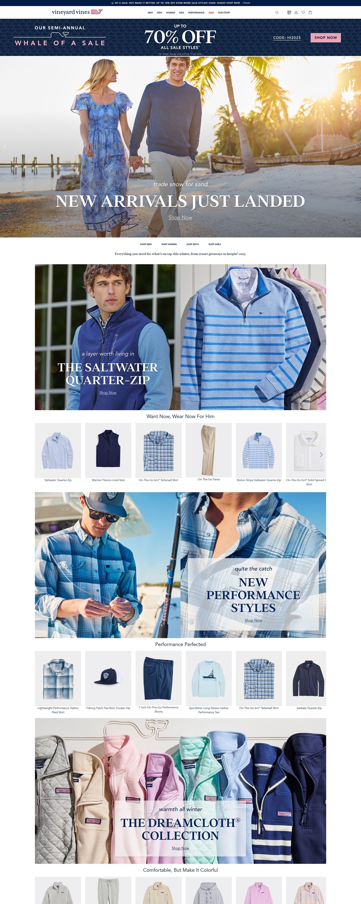 eCommerce website: Vineyard Vines